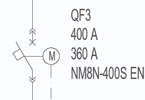 УГО воздушного выкатного автоматического выключателя с моторным приводом